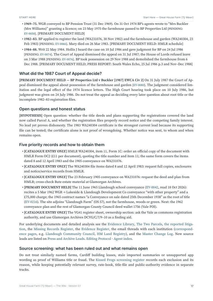 Sample page: Start Here, the 1987 Court of Appeal decision